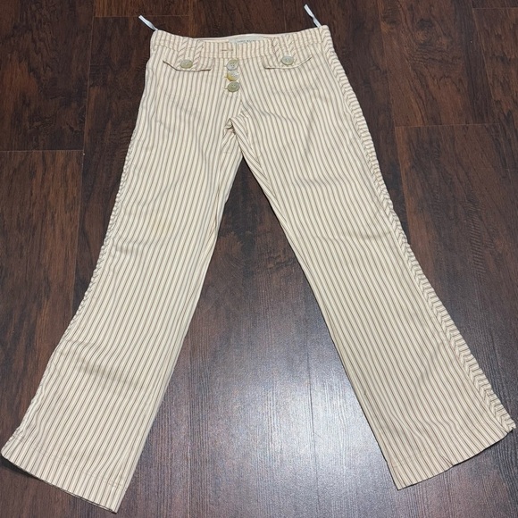 Karen Millen Denim - Karen Millen Beige striped Flare Leg Jeans & piping details Vintage 90s Y2K 4